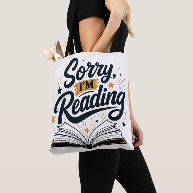 Tote Bag Désolé, je lis Typographie de l'amant de livre (De près)