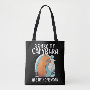 Tote Bag Désolé, mon capybara a mangé mes devoirs, drôle