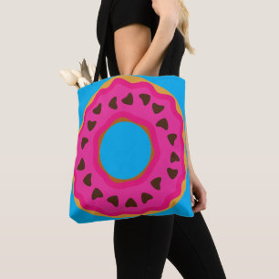 Tote Bag Dessert,Beignet,Beignet avec glaçage et choco,Mode