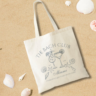 Tote Bag Dessin à la main Le Club Bach Bachelorette Côtière