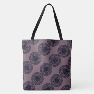 Tote Bag Dessin abstrait MODERNE en bleu profond rose #7D61