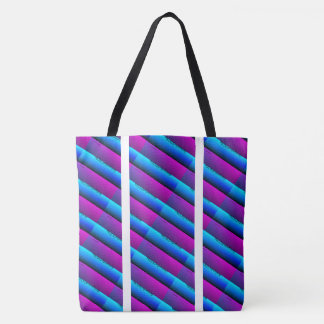 Tote Bag Dessin abstrait MODERNE en bleu violet blanc clair