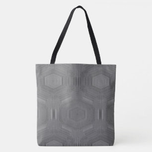 Tote Bag Dessin abstrait MODERNE en mosaïque gris