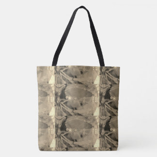 Tote Bag Dessin abstrait MODERNE en noir-brun-clair -