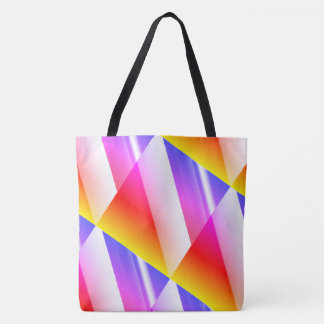 Tote Bag Dessin abstrait MODERNE rose-jaune-bleu-rouge