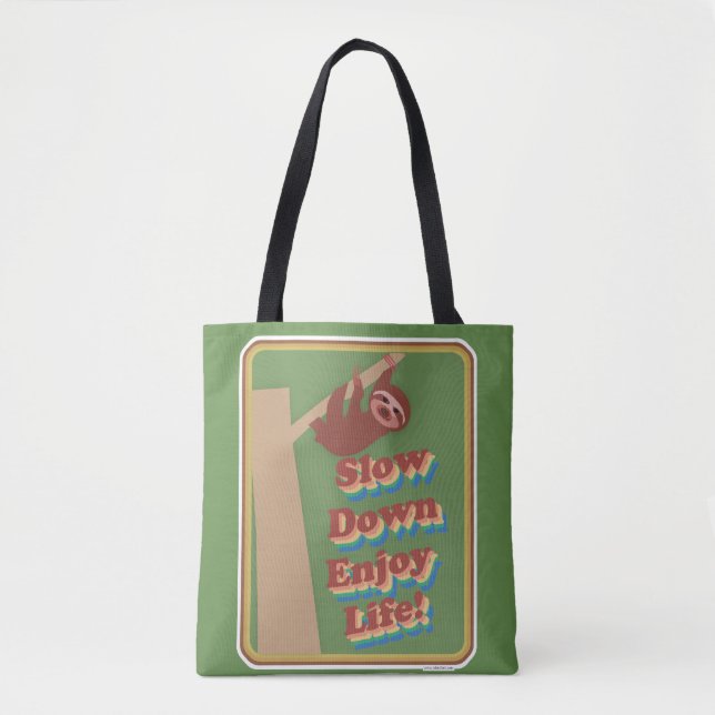 Tote Bag Dessin amusant Sloth ralenti Mouvement Moto (Devant)