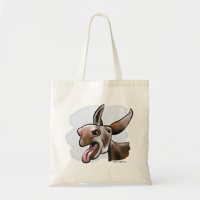 Tote Bag Dessin animé d'âne fou et drôle (Devant)