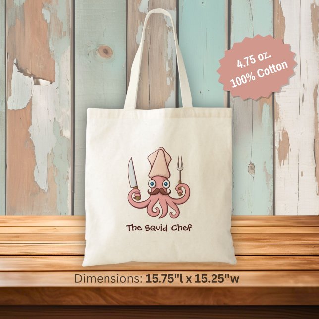 Tote Bag Dessin animé de chef calamar (Créateur téléchargé)