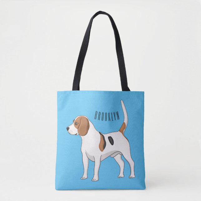 Tote Bag dessin animé de chien beagle (Devant)