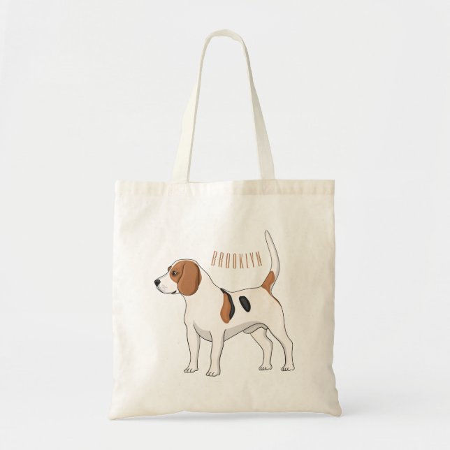 Tote Bag dessin animé de chien beagle (Devant)
