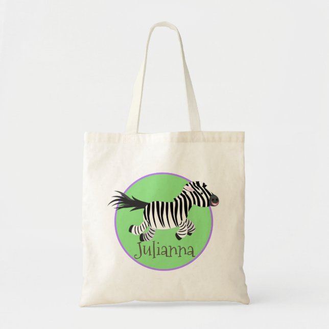 Tote Bag dessin animé de Cute kawaii zebra (Devant)