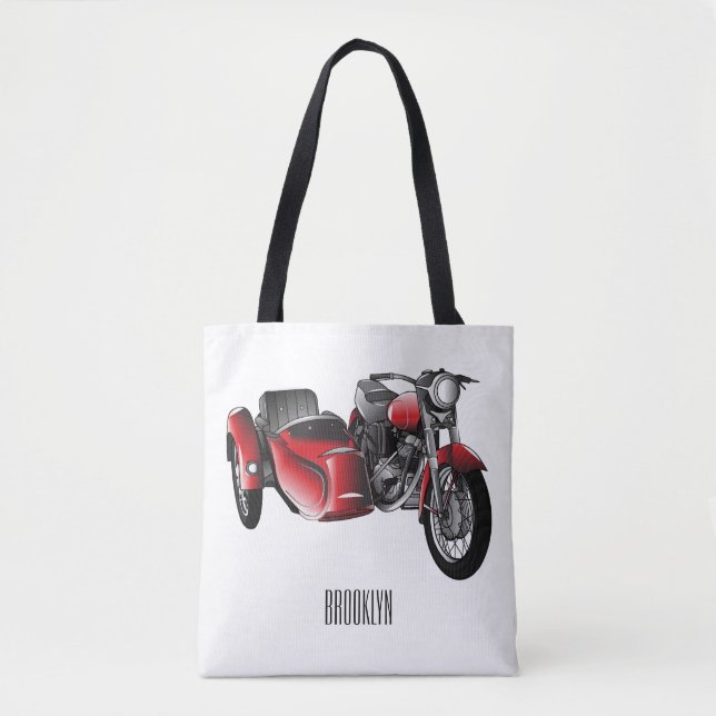 Tote Bag dessin animé de la moto Sidecar (Devant)