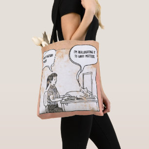 Tote Bag Dessin animé d'entreprise humour de bureau Chat dr