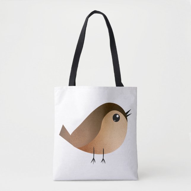 Tote Bag Dessin animé d'oiseau moineau (Devant)