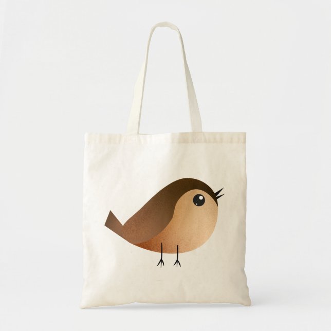 Tote Bag Dessin Animé d'Oiseau Moineau (Devant)