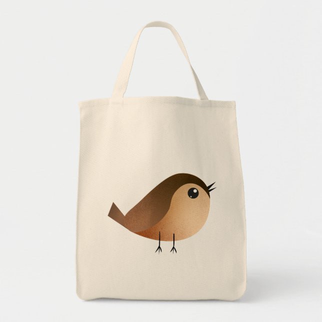 Tote Bag Dessin animé d'oiseau moineau   (Devant)