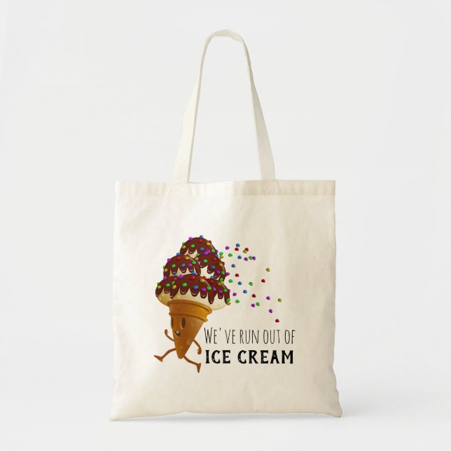 Tote Bag Dessin animé drôle de manque de glace (Devant)