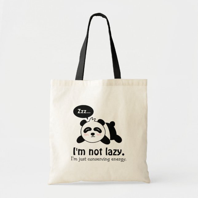Tote Bag Dessin animé drôle de Panda mignon endormi (Devant)