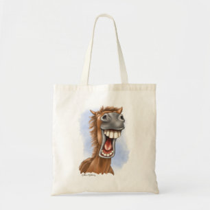 Tote Bag Dessin animé hilarant d'un cheval qui rit