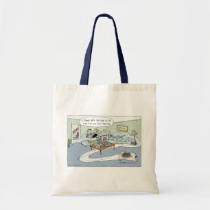 Tote Bag Dessin animé Keeshond "Agilité dans le salon"