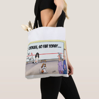Tote Bag dessin animé sur deux chiens qui suivent le nombre