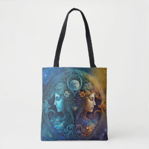 Tote Bag Dessin aquarelle du signe zodiacal Gémeaux