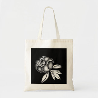 Tote Bag dessin au crayon de pivoines