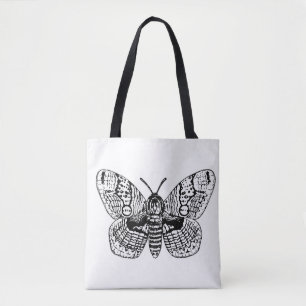 Tote Bag Dessin Brahmin moth