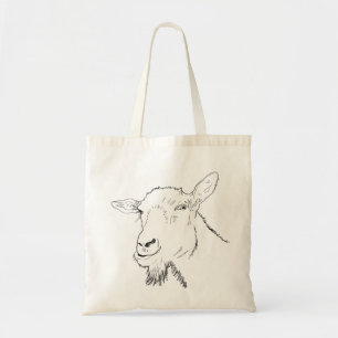 Tote Bag Dessin de chèvre drôle Art Design Animalier