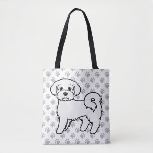 Tote Bag Dessin de chien de dessin animé mignon maltais & p
