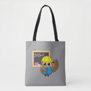 Tote Bag Dessin de chouette écolière