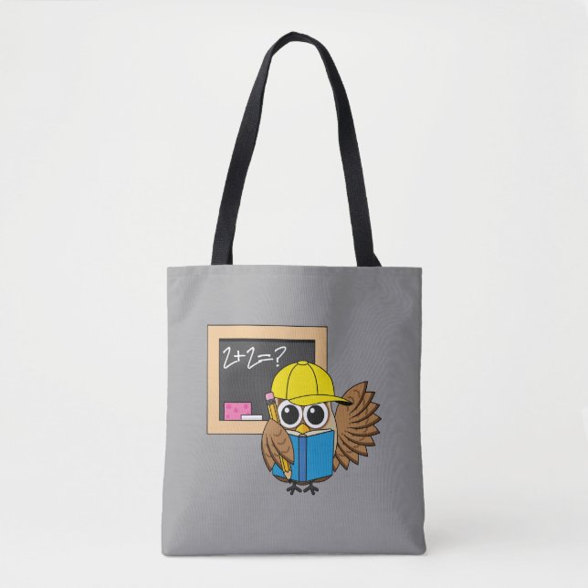 Tote Bag Dessin de chouette écolière (Devant)