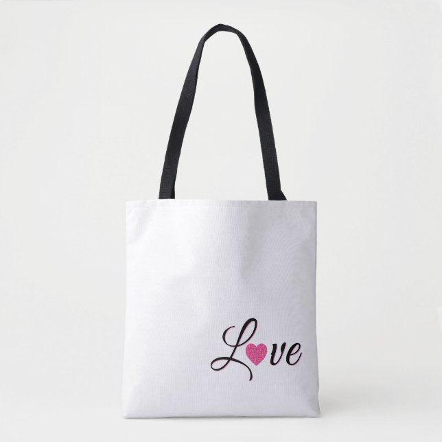 Tote Bag Dessin de cœur pointillé minimal (Devant)