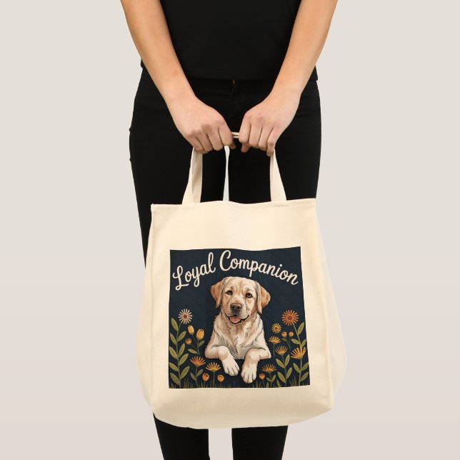 Tote Bag Dessin de courtepointure Labrador Retriever doré – (Devant (produit))