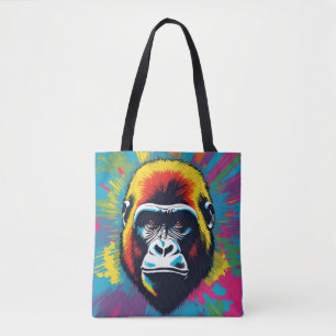 Tote Bag Dessin de dessin de peinture Gorilla Pop