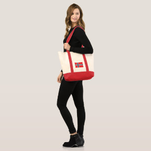 Tote Bag Dessin de monogramme personnalisé avec drapeau nor
