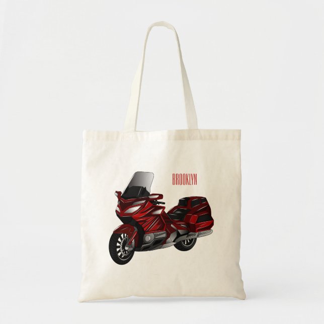 Tote Bag Dessin de moto de tourisme (Devant)