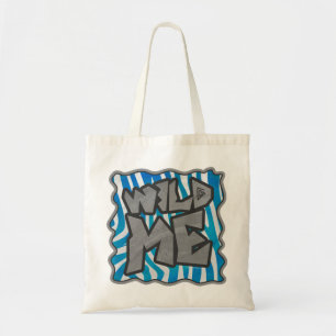 Tote Bag Dessin de silhouette de zèbre bleu et blanc