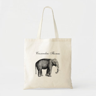 Tote Bag Dessin d'éléphant vintage