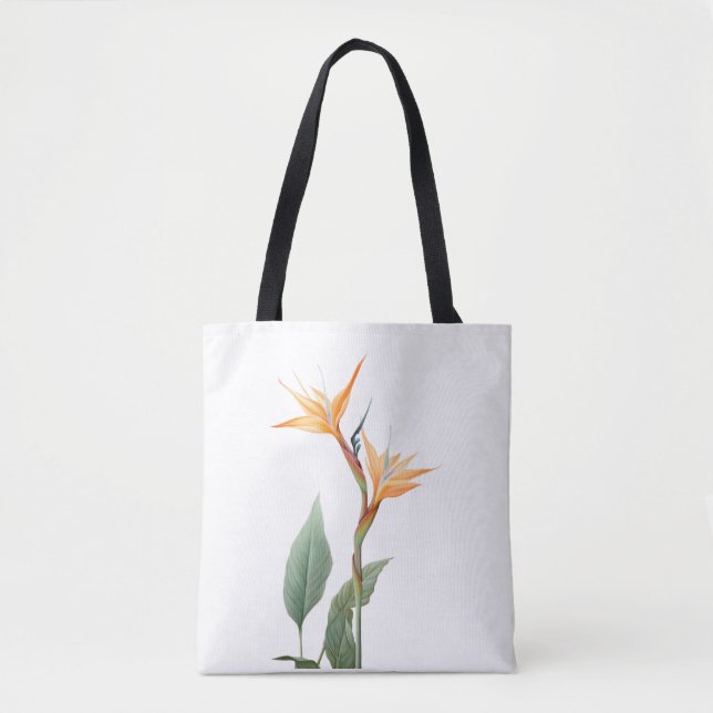 Tote Bag Dessin d'oiseau de paradis (fleur) (Devant)