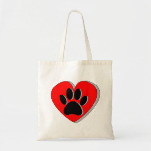 Tote Bag Dessin du coeur du chien