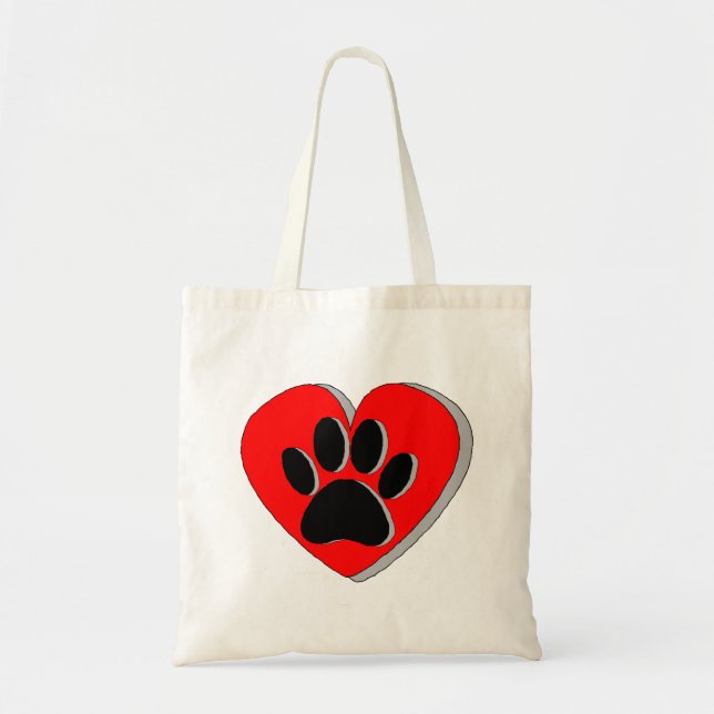Tote Bag Dessin du coeur du chien (Devant)