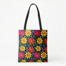 Dessin floral orange, rouge, rose, jaune