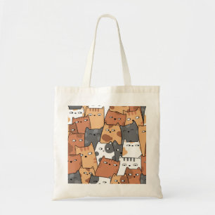Tote Bag dessin illustré de chats