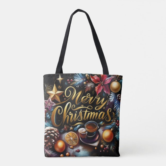 Tote Bag Dessin pastel d'un Whimsical de Noël (Dos)