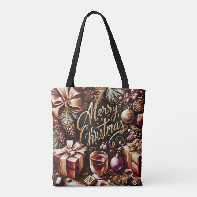 Tote Bag Dessin pastel d'un Whimsical de Noël (Dos)