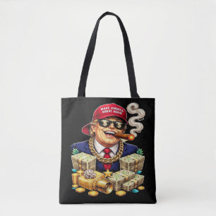 Tote Bag Dessin satirique d'un milliardaire MAGA — Art Pop 