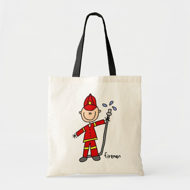 Tote Bag Dessin simpliste de pompier (Devant)