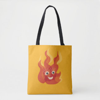 Tote Bag Dessin sur la flamme du feu du camp mignon