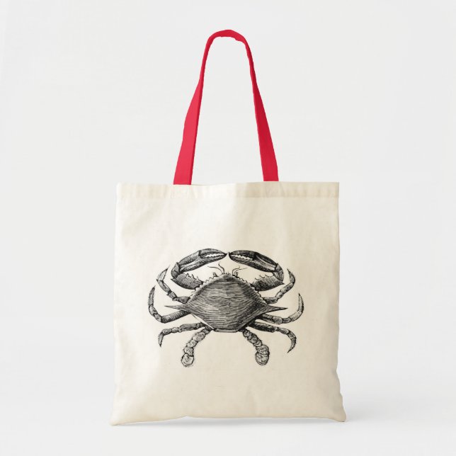 Tote Bag Dessin vintage de crabe (Devant)